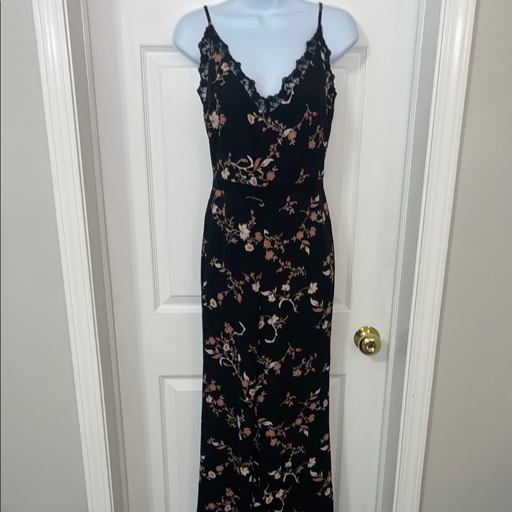 Floral Black Jumpsuit